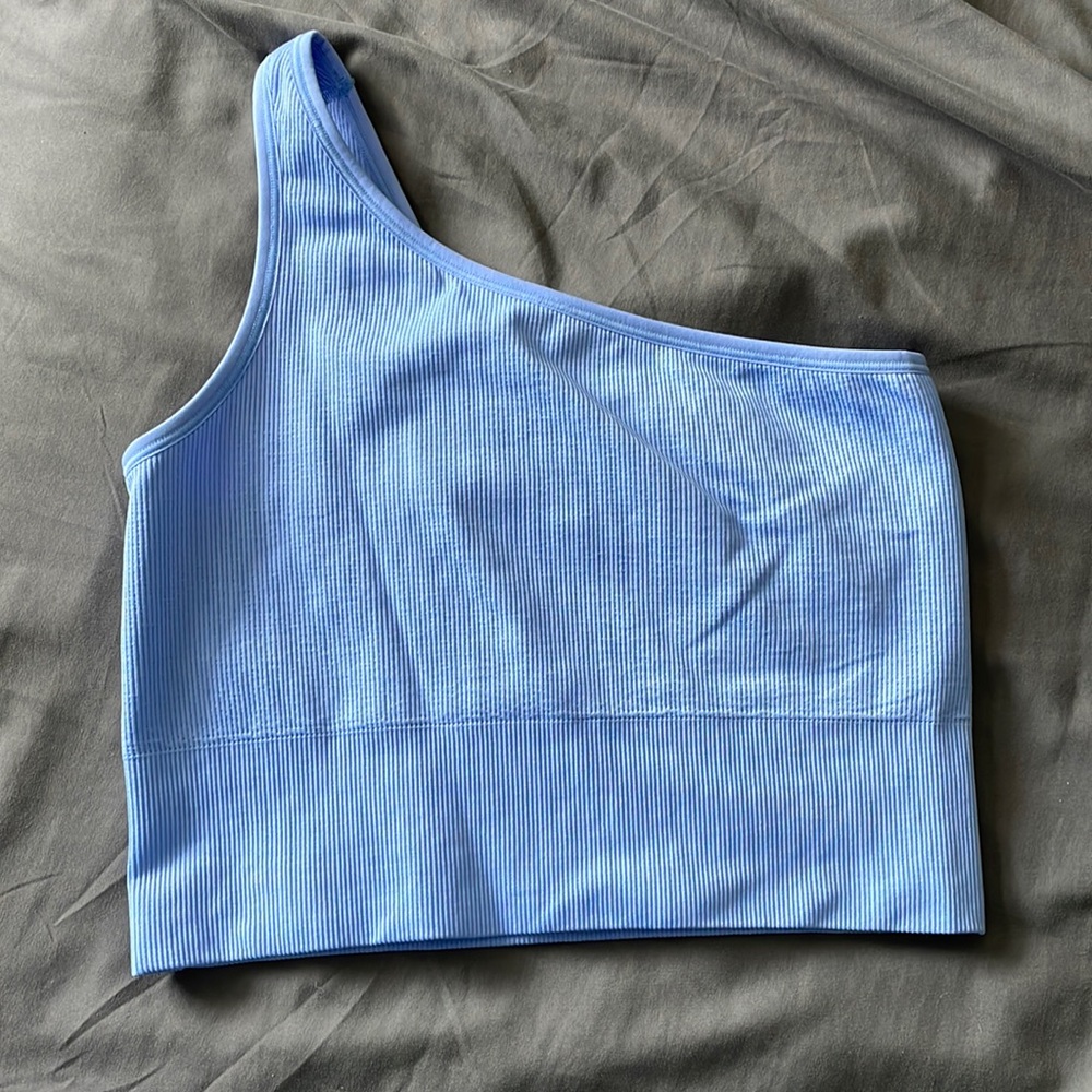 New one shoulder ribbed tank